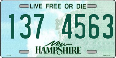 NH license plate 1374563