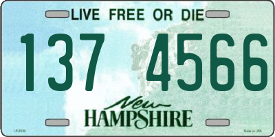 NH license plate 1374566