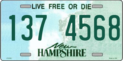 NH license plate 1374568