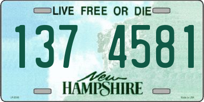 NH license plate 1374581