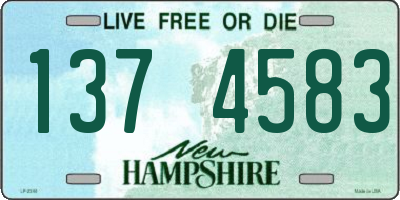 NH license plate 1374583