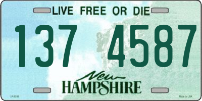 NH license plate 1374587