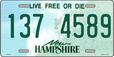 NH license plate 1374589