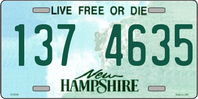 NH license plate 1374635