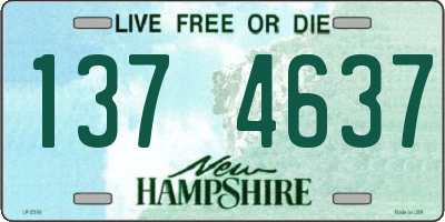 NH license plate 1374637