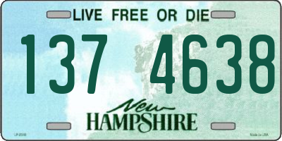 NH license plate 1374638