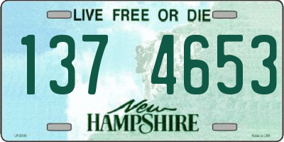 NH license plate 1374653