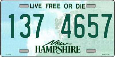 NH license plate 1374657