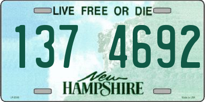 NH license plate 1374692