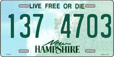 NH license plate 1374703