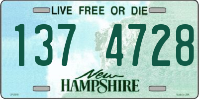 NH license plate 1374728