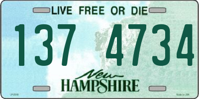 NH license plate 1374734