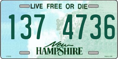 NH license plate 1374736