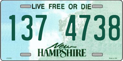 NH license plate 1374738