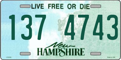 NH license plate 1374743