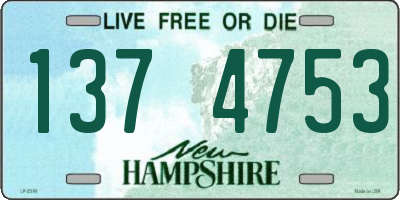 NH license plate 1374753