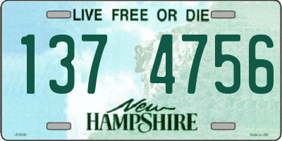 NH license plate 1374756