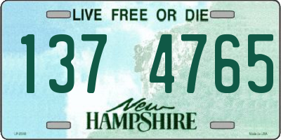 NH license plate 1374765
