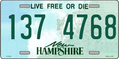 NH license plate 1374768
