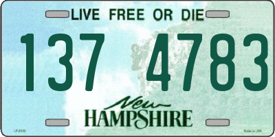 NH license plate 1374783