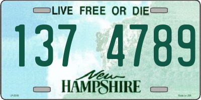 NH license plate 1374789