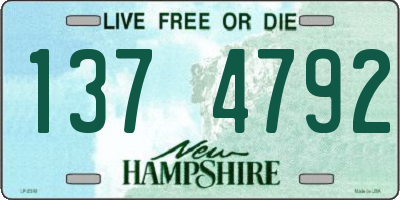NH license plate 1374792
