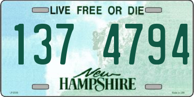 NH license plate 1374794