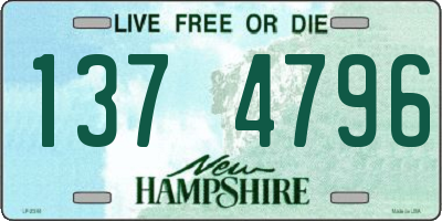 NH license plate 1374796