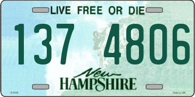 NH license plate 1374806
