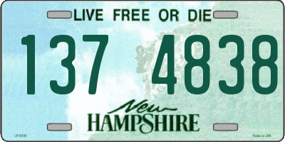 NH license plate 1374838
