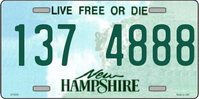 NH license plate 1374888