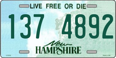 NH license plate 1374892