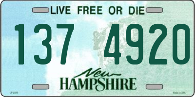 NH license plate 1374920