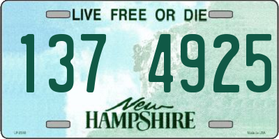 NH license plate 1374925