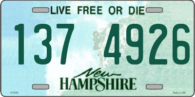 NH license plate 1374926