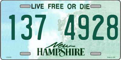 NH license plate 1374928