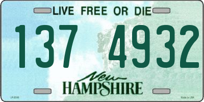 NH license plate 1374932