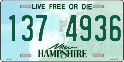 NH license plate 1374936