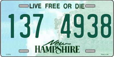 NH license plate 1374938