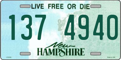 NH license plate 1374940