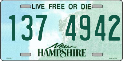 NH license plate 1374942