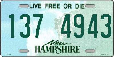 NH license plate 1374943