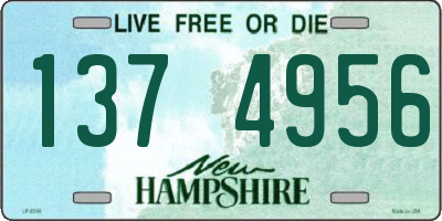 NH license plate 1374956