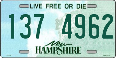 NH license plate 1374962