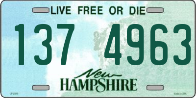 NH license plate 1374963