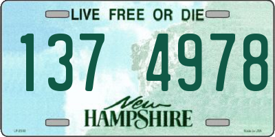 NH license plate 1374978