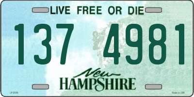 NH license plate 1374981
