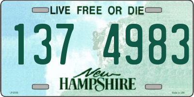 NH license plate 1374983