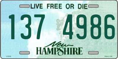 NH license plate 1374986