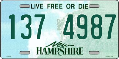 NH license plate 1374987